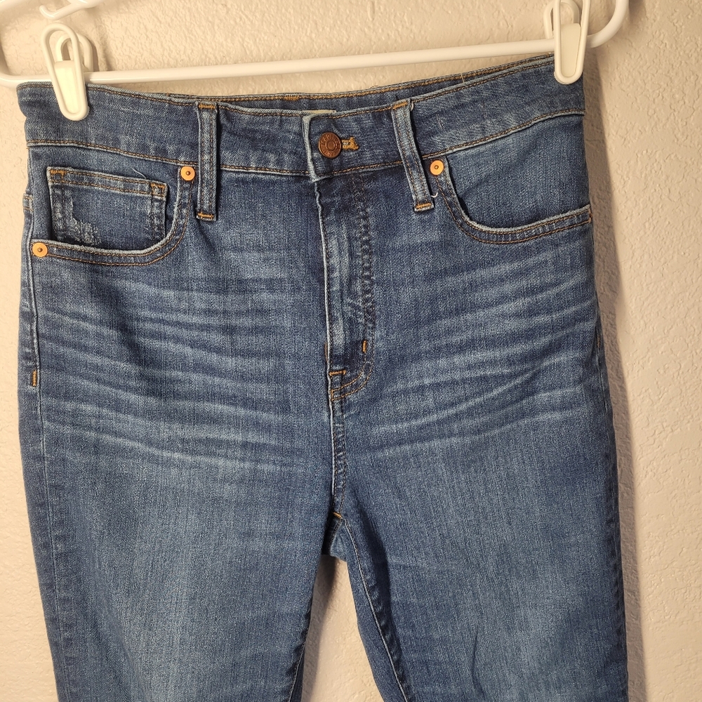 Madewell The Curvy Highwaist Perfect Vintage Busted Knee Blue Jeans - Picture 5 of 12